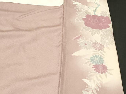 平和屋着物■訪問着　駒刺繍　松竹梅蒔絵群鶴花文　暈し染め　金彩　正絹　逸品　CABK4030ev