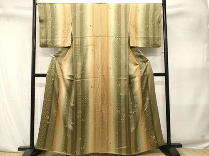 平和屋着物■上質な小紋　飛鳥唐草文　暈し染め　金彩　正絹　逸品　CABK4031ev