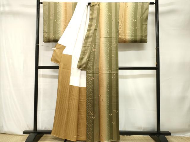 平和屋着物■上質な小紋　飛鳥唐草文　暈し染め　金彩　正絹　逸品　CABK4031ev