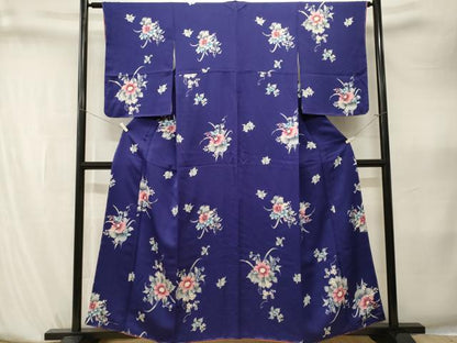 平和屋着物■上質な小紋　草花文　正絹　逸品　CABK4032ev