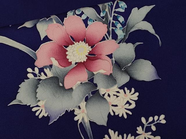 平和屋着物■上質な小紋　草花文　正絹　逸品　CABK4032ev