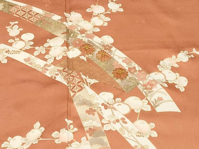 平和屋着物■訪問着　駒刺繍　鬘帯枝万寿菊　金彩　正絹　逸品　CABK4033ev