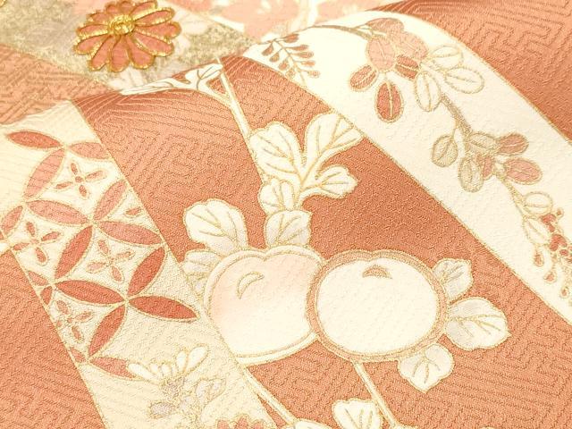 平和屋着物■訪問着　駒刺繍　鬘帯枝万寿菊　金彩　正絹　逸品　CABK4033ev