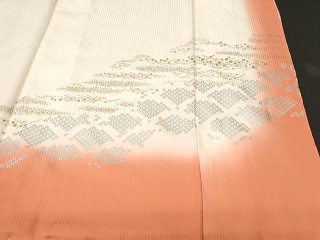 平和屋着物■訪問着　絞り　道否が松竹梅花文　暈し染め　金銀彩　正絹　逸品　CABK4039ev