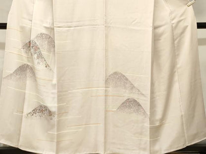 平和屋着物■中国三大刺繍　相良刺繍　訪問着　遠山草花文　正絹　逸品　CABK4040ev