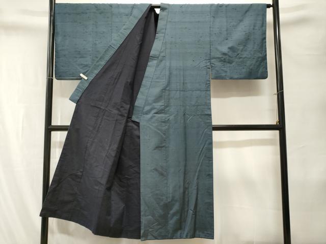 平和屋着物■男性　紬　錆鼠色　正絹　逸品　CABK4041ev