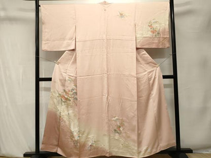 平和屋着物■訪問着　立波鉾飛鶴花文　暈し染め　金彩　正絹　逸品　CABK4046ev