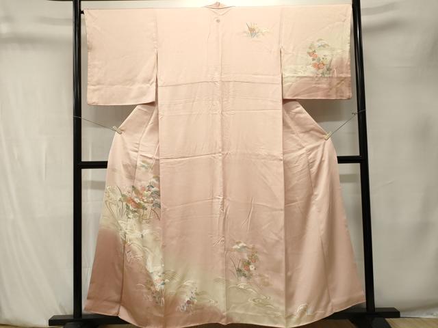 平和屋着物■訪問着　立波鉾飛鶴花文　暈し染め　金彩　正絹　逸品　CABK4046ev