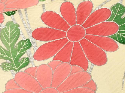 平和屋着物■豪華振袖　駒刺繍　絞り　エ霞菊文　銀彩　正絹　逸品　CABK4049ev