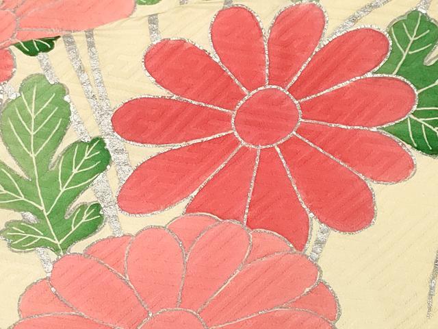 平和屋着物■豪華振袖　駒刺繍　絞り　エ霞菊文　銀彩　正絹　逸品　CABK4049ev
