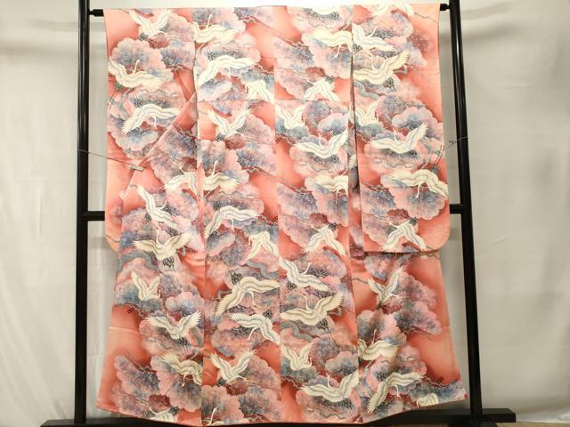 平和屋着物■豪華振袖　松葉飛鶴文　暈し染め　金彩　正絹　逸品　CABK4050ev