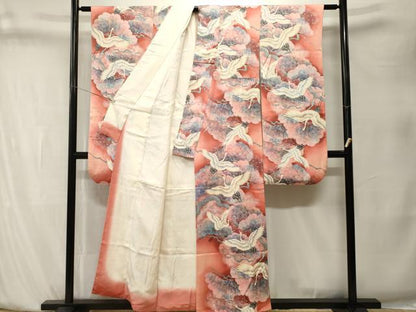 平和屋着物■豪華振袖　松葉飛鶴文　暈し染め　金彩　正絹　逸品　CABK4050ev