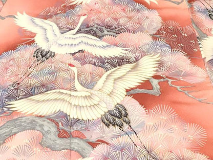 平和屋着物■豪華振袖　松葉飛鶴文　暈し染め　金彩　正絹　逸品　CABK4050ev