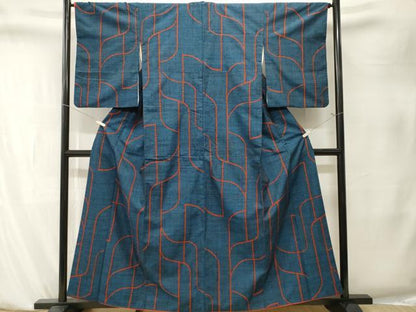 平和屋着物■上質な紬　抽象文　正絹　逸品　CABK4054ev