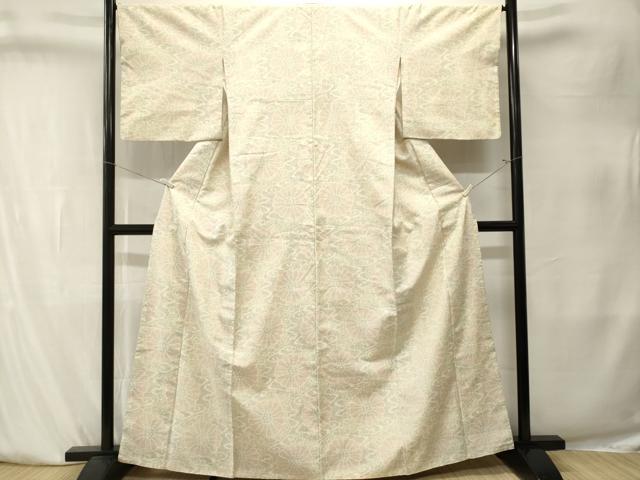 平和屋着物■上質な紬　菊唐草文　正絹　逸品　CABK4055ev
