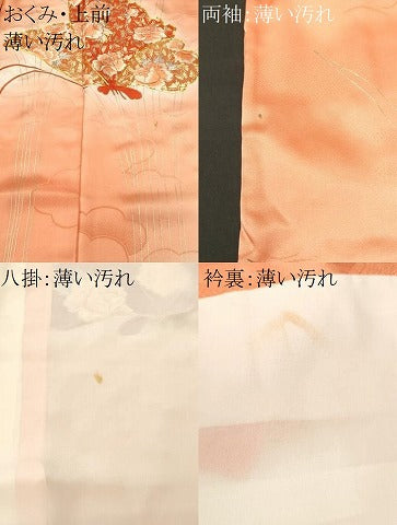 平和屋着物■豪華振袖　駒刺繍　舞蝶花文　暈し染め　金彩　正絹　逸品　CABK4068ev