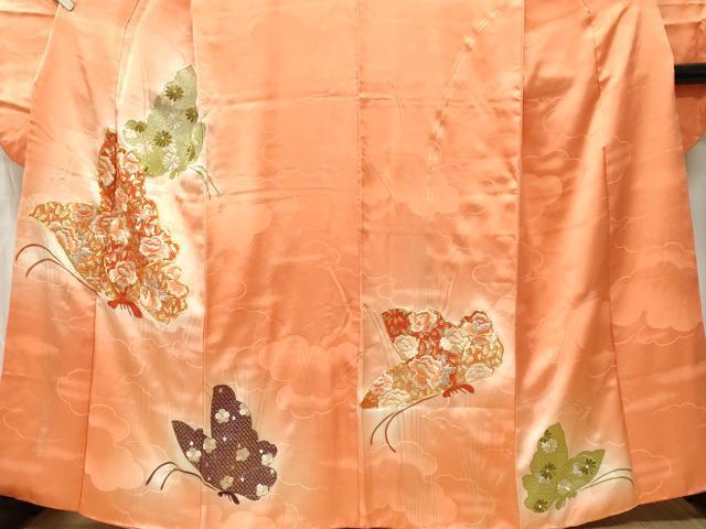 平和屋着物■豪華振袖　駒刺繍　舞蝶花文　暈し染め　金彩　正絹　逸品　CABK4068ev
