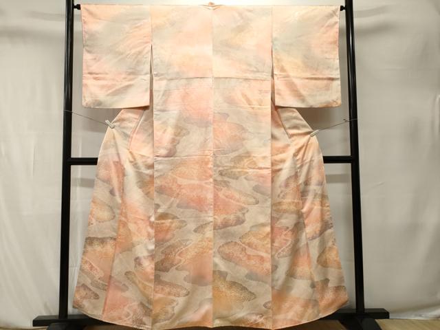 平和屋着物■訪問着　笹竹文　暈し染め　正絹　逸品　CABK4074ev