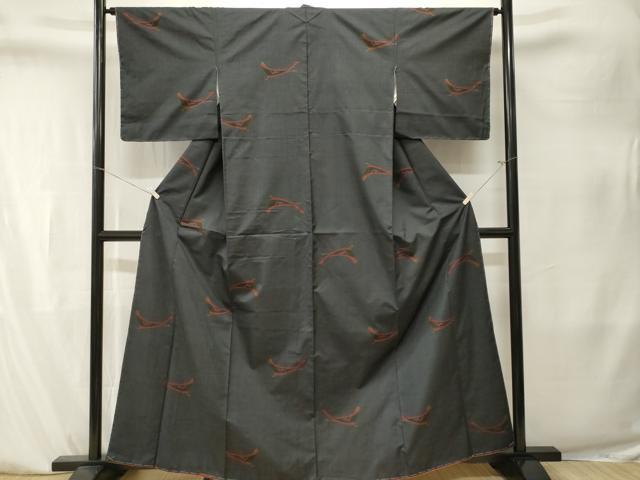 平和屋着物■本場大島紬　7マルキ　鳥　正絹　逸品　CABK4075ev