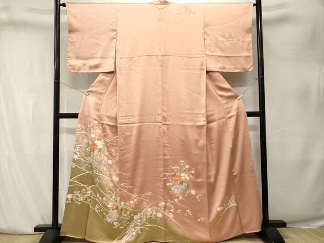 平和屋着物■訪問着　花車文　枝花文　暈し染め　金彩　正絹　逸品　CABK4076ev