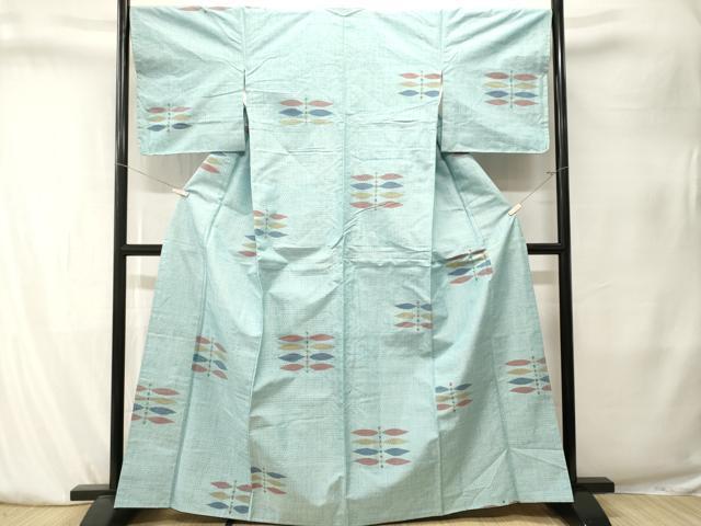 平和屋着物■上質な紬　枝葉文　正絹　逸品　CABK4082ev
