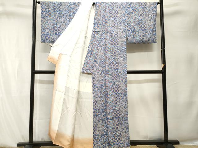 平和屋着物■上質な小紋　吉祥花文　正絹　逸品　CABK4084ev