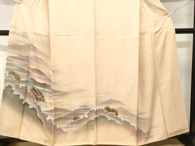 平和屋着物■訪問着　遠山風景文　暈し染め　金彩　正絹　逸品　CABK4085ev