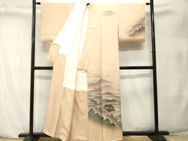 平和屋着物■訪問着　遠山風景文　暈し染め　金彩　正絹　逸品　CABK4085ev