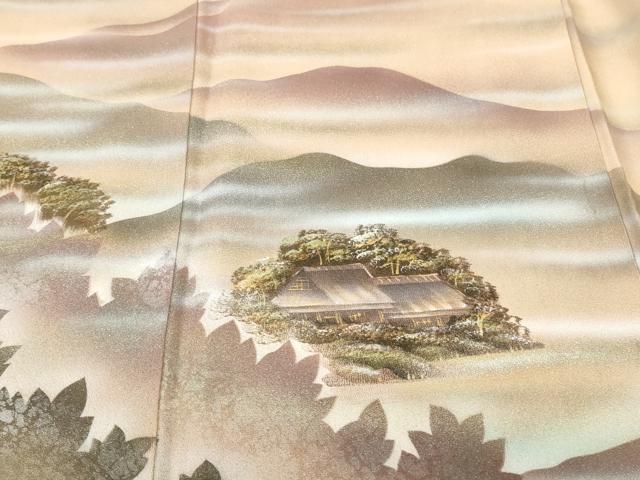 平和屋着物■訪問着　遠山風景文　暈し染め　金彩　正絹　逸品　CABK4085ev