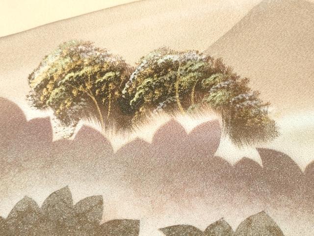 平和屋着物■訪問着　遠山風景文　暈し染め　金彩　正絹　逸品　CABK4085ev