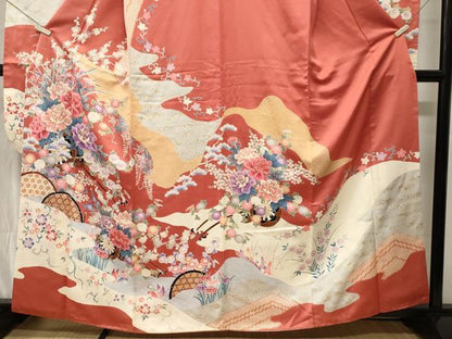 平和屋着物■豪華振袖　駒刺繍　流水籬鴛鴦花車文　金彩　正絹　逸品　CABK4087ev