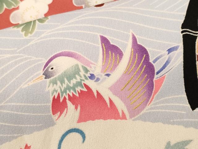平和屋着物■豪華振袖　駒刺繍　流水籬鴛鴦花車文　金彩　正絹　逸品　CABK4087ev