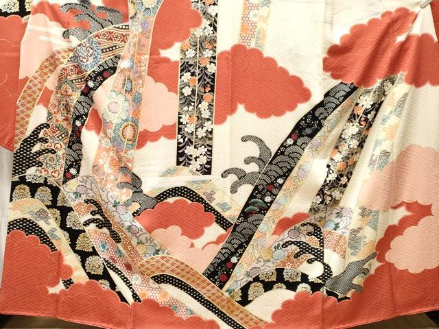 平和屋着物■豪華振袖　刺繍　立波花唐草文　金銀彩　正絹　逸品　CABK4088ev