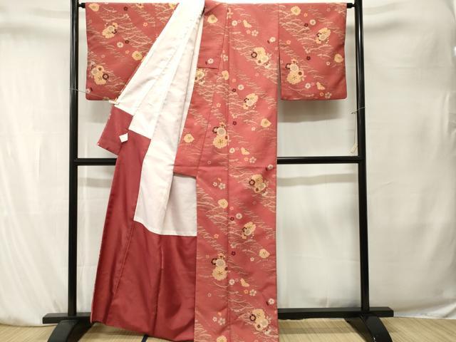 平和屋着物■小紋　雪芝舞花文　洗える着物　CABK4092ev