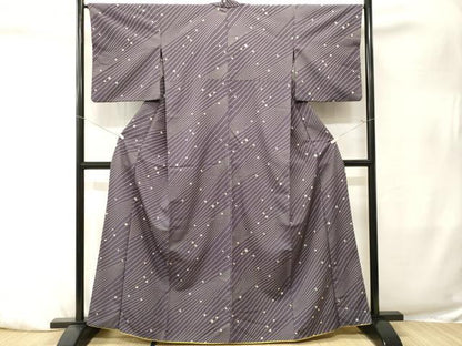 平和屋着物■小紋　斜線花文　胴抜き仕立て　洗える着物　CABK4094ev