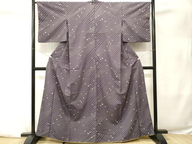 平和屋着物■小紋　斜線花文　胴抜き仕立て　洗える着物　CABK4094ev