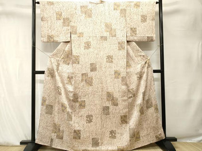 平和屋着物■上質な小紋　色紙重ね草花文　正絹　逸品　CABK4101ev