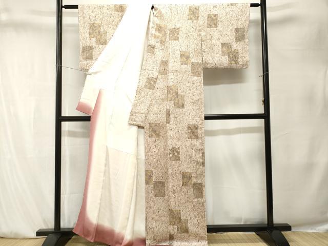 平和屋着物■上質な小紋　色紙重ね草花文　正絹　逸品　CABK4101ev