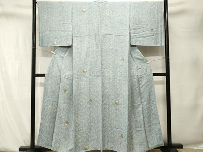 平和屋着物■上質な小紋　雪輪兎花文　正絹　逸品　CABK4102ev