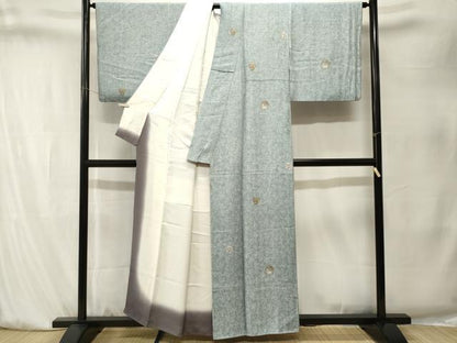 平和屋着物■上質な小紋　雪輪兎花文　正絹　逸品　CABK4102ev