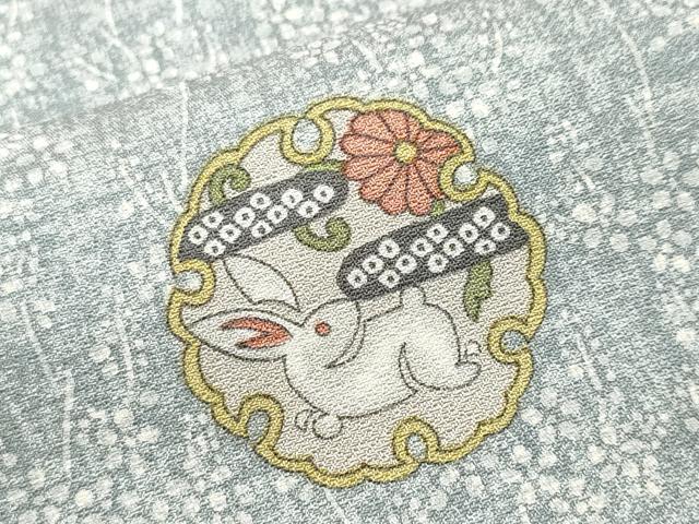 平和屋着物■上質な小紋　雪輪兎花文　正絹　逸品　CABK4102ev