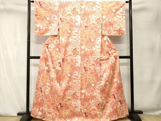 平和屋着物■上質な小紋　冊子人物鳳凰花文　正絹　逸品　CABK4103ev