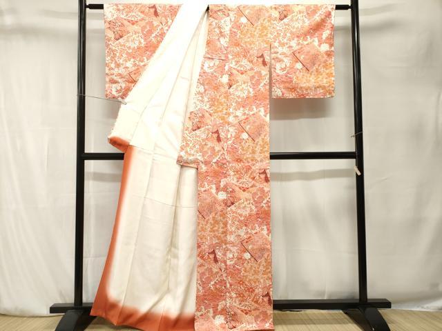 平和屋着物■上質な小紋　冊子人物鳳凰花文　正絹　逸品　CABK4103ev