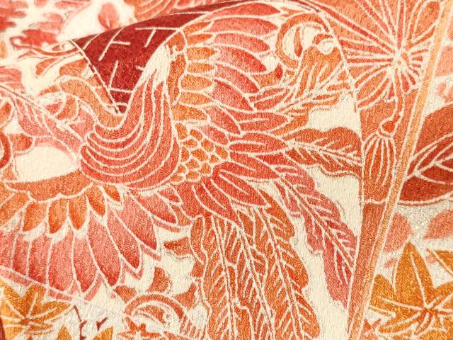 平和屋着物■上質な小紋　冊子人物鳳凰花文　正絹　逸品　CABK4103ev