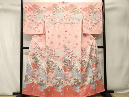 平和屋着物■訪問着　松竹梅御所車鳳凰花蝶文　金彩　正絹　逸品　CABK4104ev