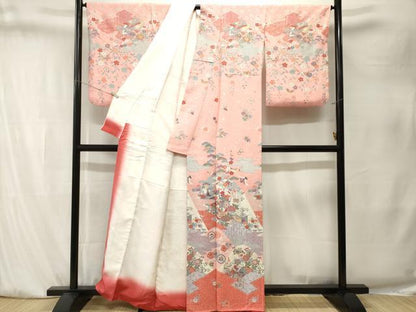 平和屋着物■訪問着　松竹梅御所車鳳凰花蝶文　金彩　正絹　逸品　CABK4104ev
