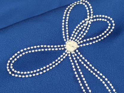 平和屋着物■訪問着　刺繍　扇面結び紐花文　銀糸　正絹　逸品　CABK4107ev