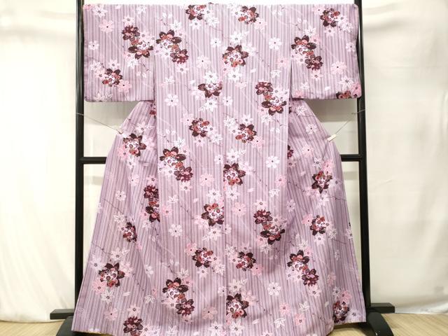平和屋着物■小紋　枝桜花文　洗える着物　CABK4110ev