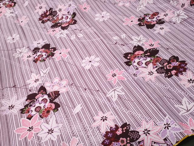 平和屋着物■小紋　枝桜花文　洗える着物　CABK4110ev