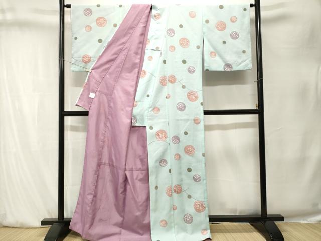 平和屋着物■小紋　露芝花丸文　洗える着物　CABK4113ev